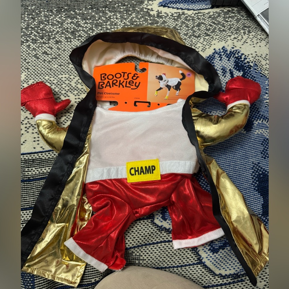 Boots & Barkley Gold and Red Champion Costume for small dogs not used
